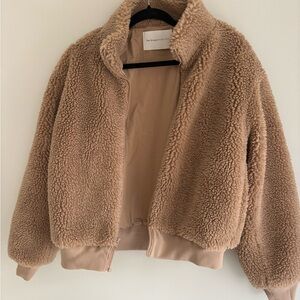 Babaton Warm Tan Teddy Jacket